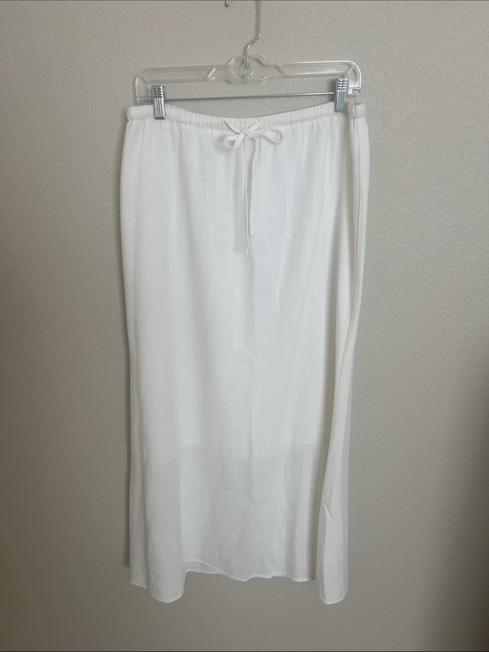 Women’s White Drawstring Midi Skirt